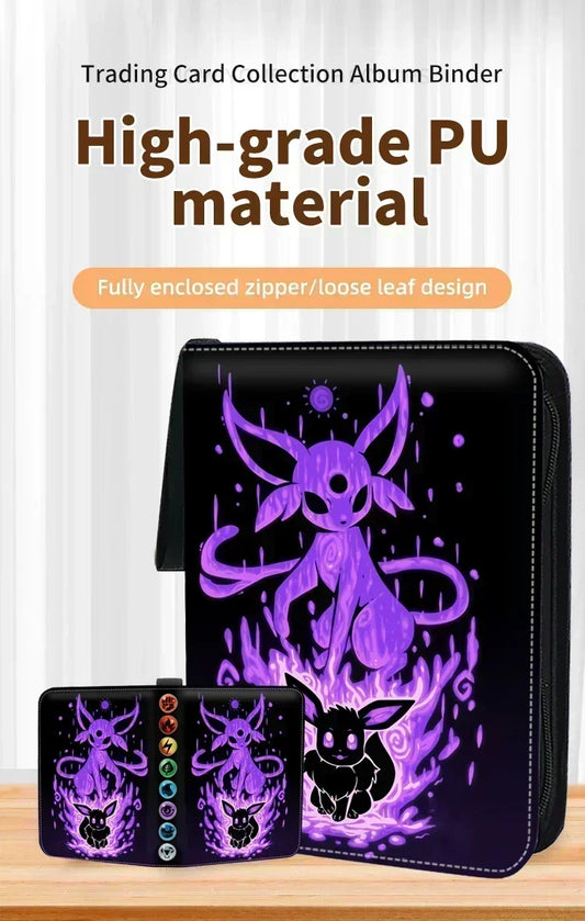 400-Card Pokémon Card Binder – PU Zippered Photo & Trading Card Collection Album