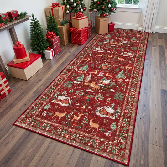 SantaStep™ – Cozy Christmas Tree Carpet Runner 🎄