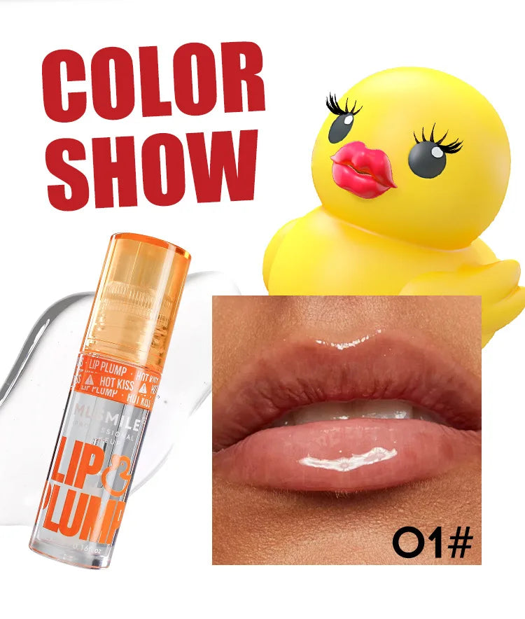 MLSMILE Duck Lip Plump Lip Oil Moisturizing Lip Gloss Mirror Water